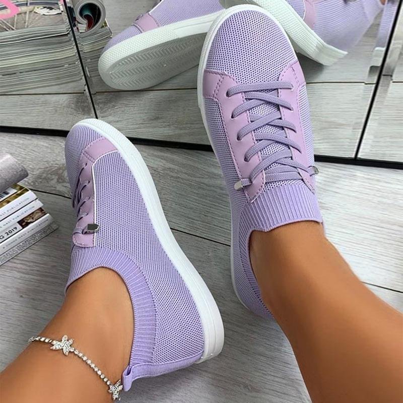 Radinnoo Casual Flat Heel Lace-up Canvas Sneakers
