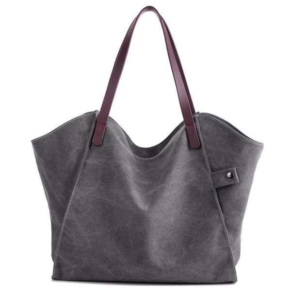 Women's Casual Durable Thicker Canvas Handbag Light Casual Large Capacity Shoulder Bag