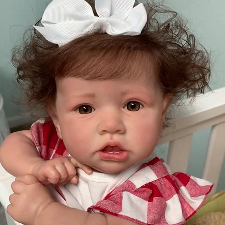  20'' Handmade Reborns  Erica With Brown Hair and Eyes Reborn Baby Doll Girl, Lifelike Realistic Baby Doll - Reborndollsshop.com-Reborndollsshop®