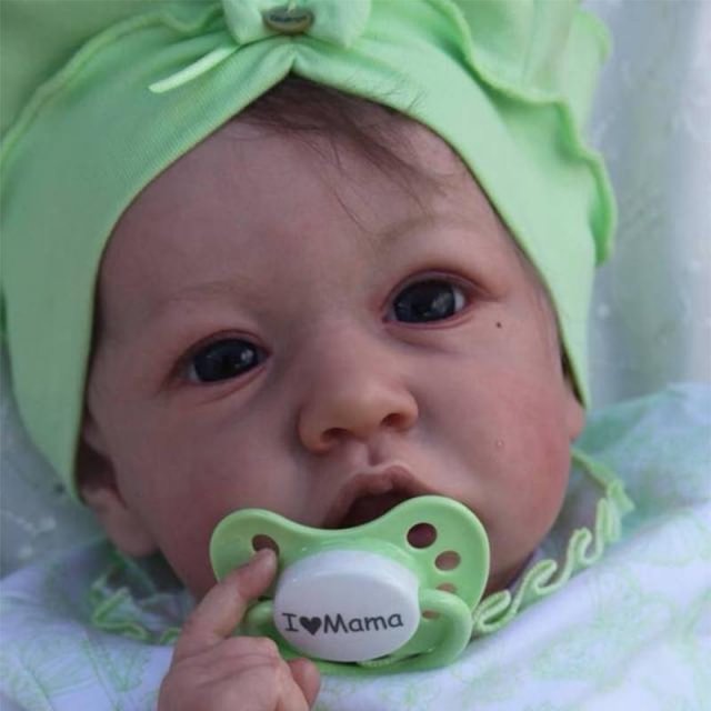 [New!]12'' Silicone Reborn Baby Dolls Brown Hair Named Donna