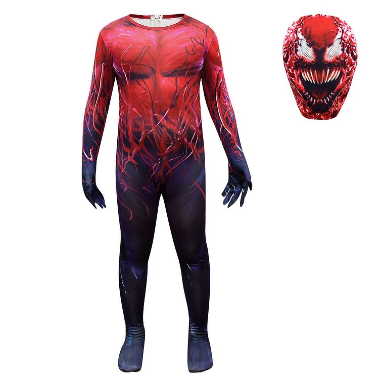 Halloween Costume Cosplay red venom spider man middle school children's one-piece headgear performance costume 4594-Mayoulove