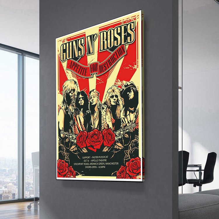 Guns N’ Roses Appetite for Destruction Tour 1987 Canvas Wall Art