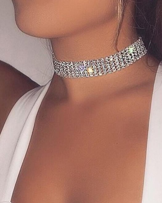 NEW Crystal Rhinestone Choker Necklace Accessories