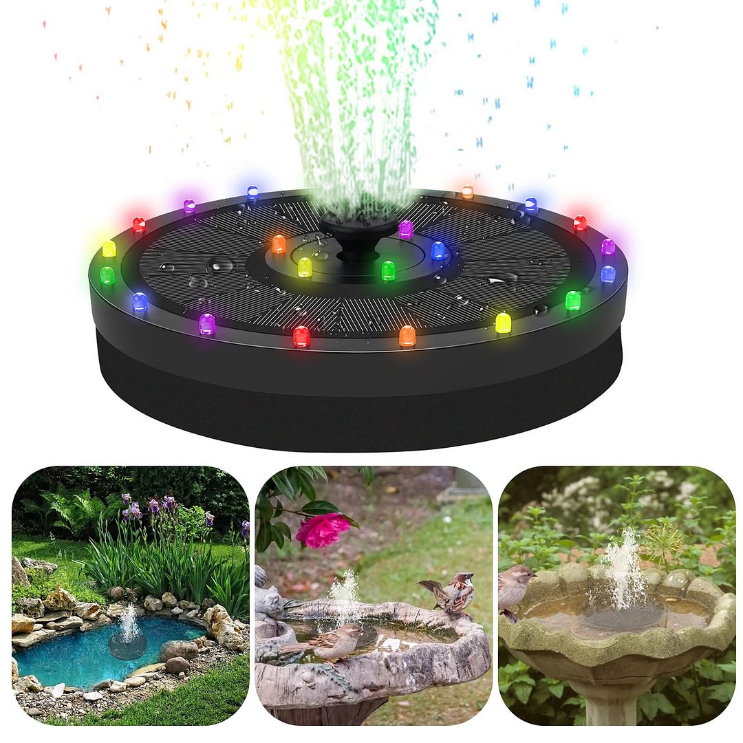 Solar Bird Bath Fountain Kit Lamp, 7 Water Styles, Floating Solar Fountain Lamp、、sdecorshop