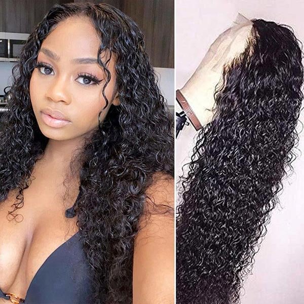 10-38 inch deep wave wig, 4×4 hand-woven lace wig