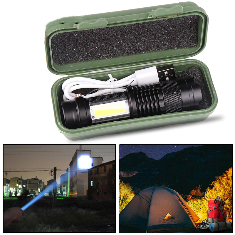 LED Flashlight Turn On Flashlight Waterproof Flashlight Torch  Zoomable 、、sdecorshop