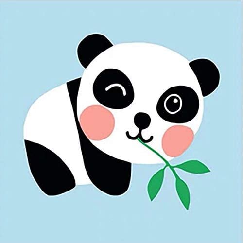 DIY Acrylic Painting, Paint by Number Kits for Kids Beginner - Cute Panda 8" x 8"、bestdiys、sdecorshop