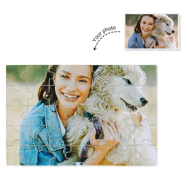 Custom Photo Wooden Puzzle, Personalized Gift for Family Jigsaw - 35 PCS