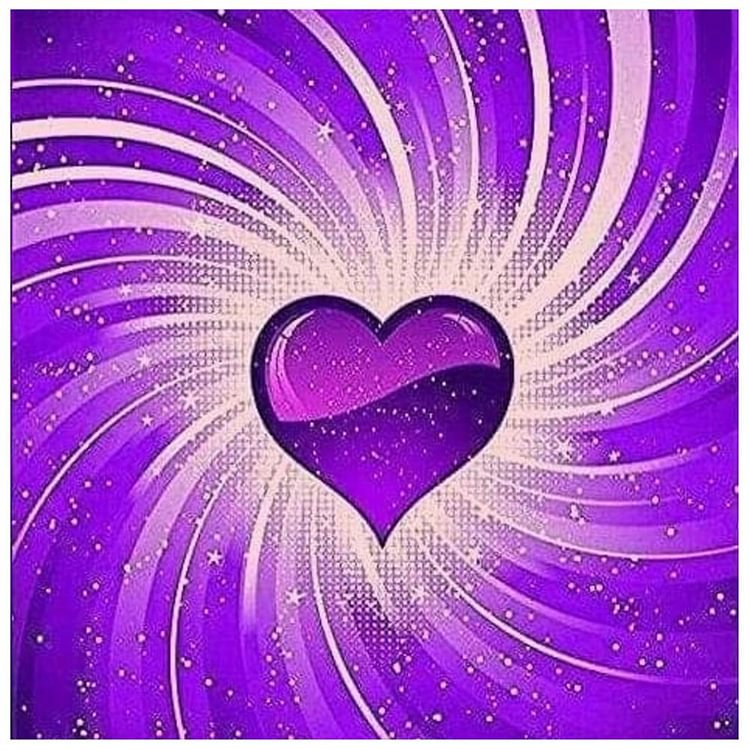 Purple Heart - Round Drill Diamond Painting - 30*30CM