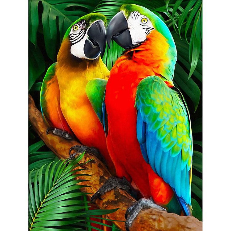Colorful Parrots - Round Drill Diamond Painting - 30*40CM