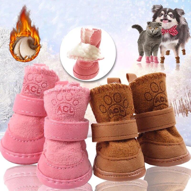 Lovepetplus™ Lamb Wool Dog Warm Snow Boots(4 pcs)