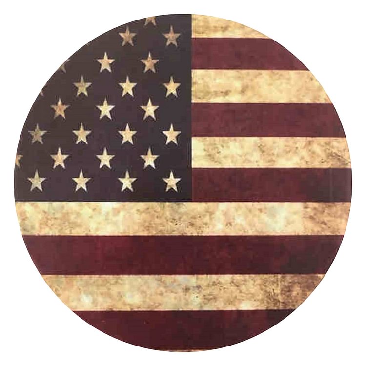 USA Flag - Round Vintage Tin Signs/Wooden Signs - 30x30cm