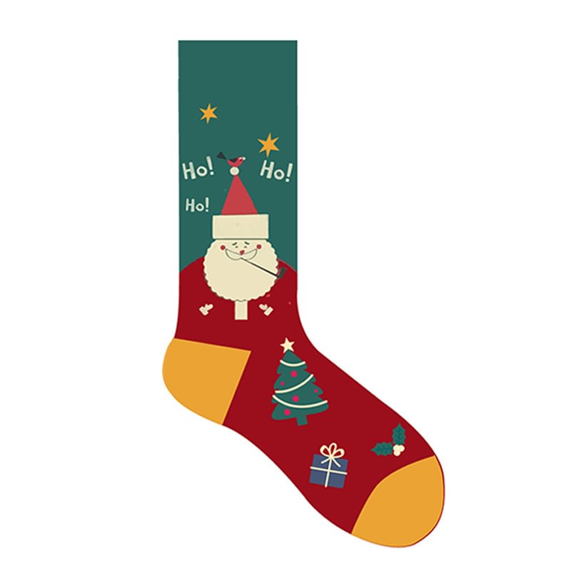   Cartoon Christmas Snowman Santa Claus Autumn and Winter Socks - Neojana