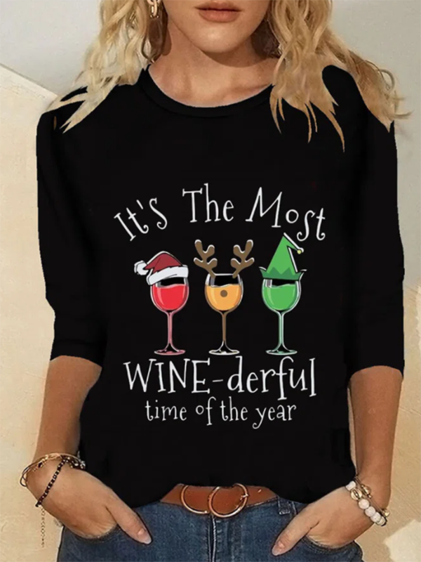 It's The Most Wine-derful Time Of The Year Printed Women's T-shirt