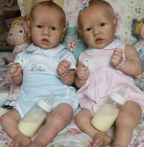 Cute Small Reborns Twins Reborn Toddler Baby Doll Boy Salome and Girl Sandy 12 inches by Creativegiftss® Shop -Creativegiftss® - [product_tag]