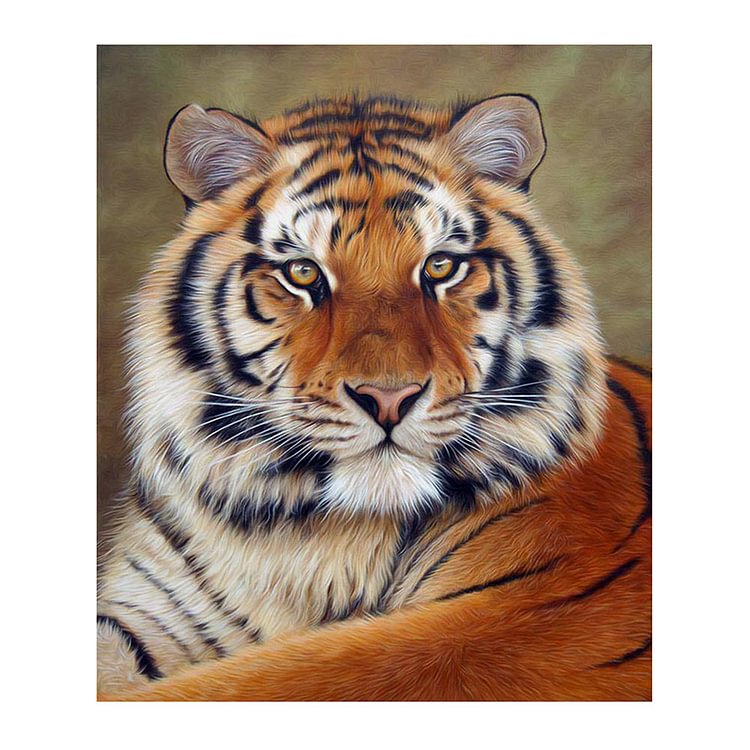 Tiger Round Drill Diamond Painting 30X40CM(Canvas)-gbfke