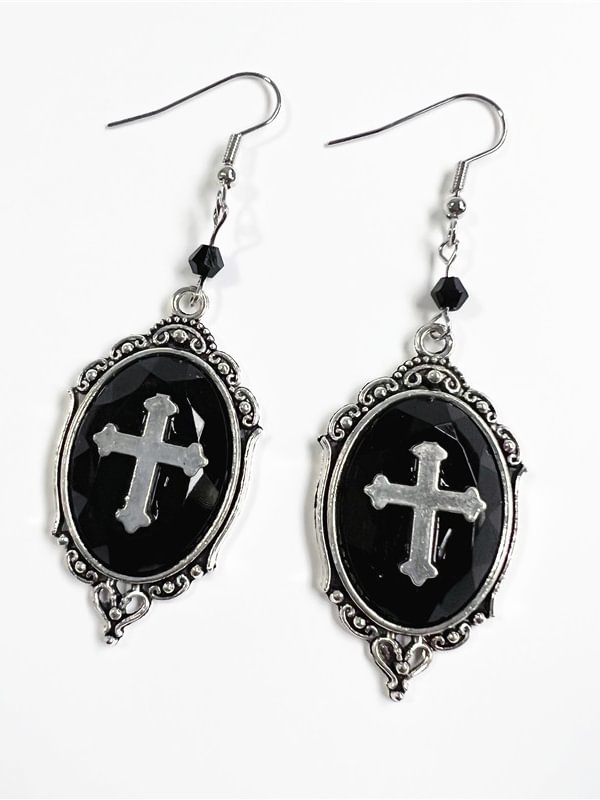 Goth Vintage Vampire Crystal Cross Accessories