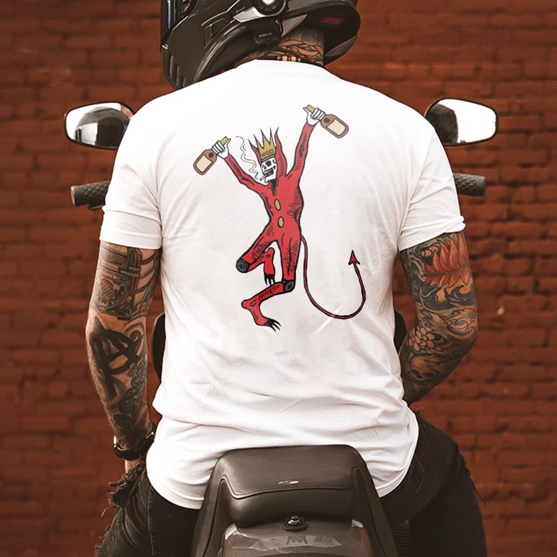 Devil skull print t-shirt designer - Krazyskull