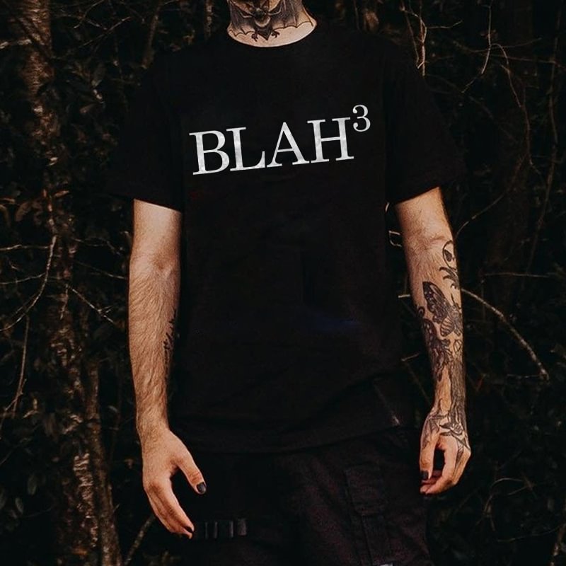 Blah³ Printed Short Sleeve Casual T-shirt -  UPRANDY