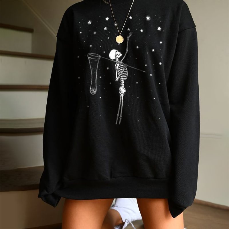   Star and skull Skeleton print sweatshirt - Neojana