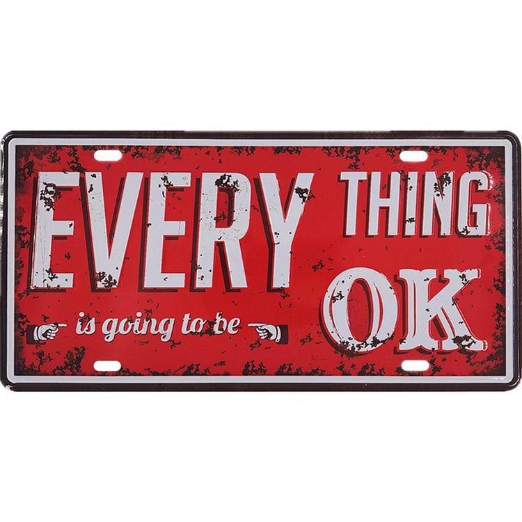 Everything OK Retro Metal Plate Tin Sign for Bar Pub Club Cafe Wall Art (B)