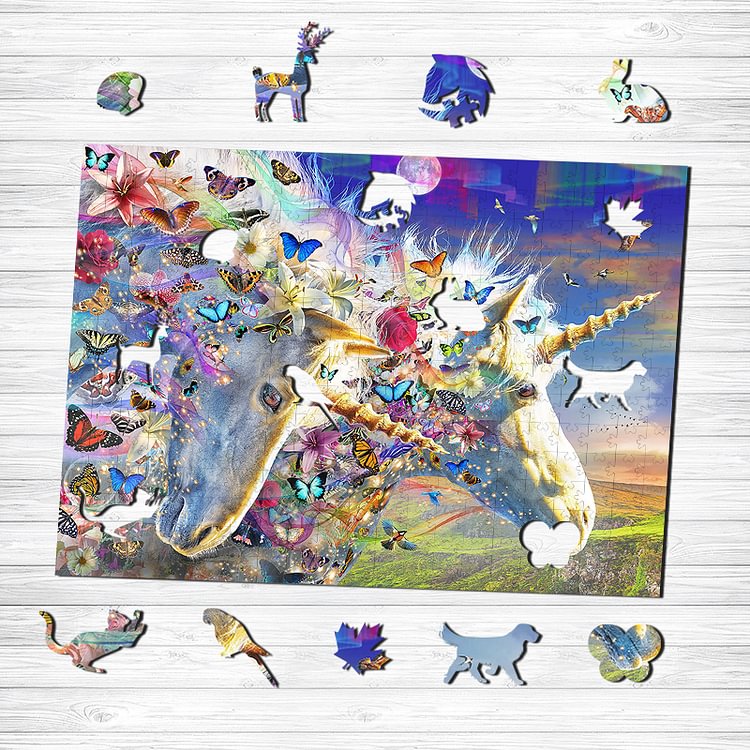 Unicorns and Butterfly Friends Wooden Puzzle