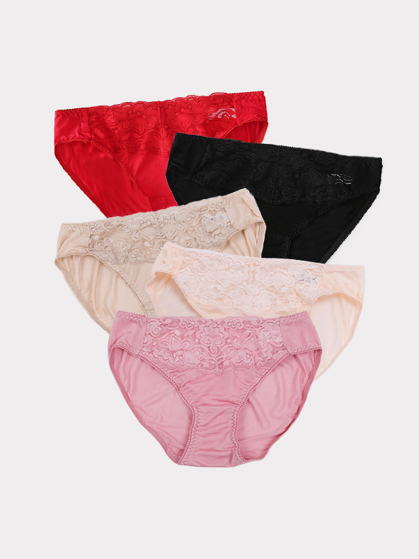 Sexy Lacey Silk Panties 5-Pack