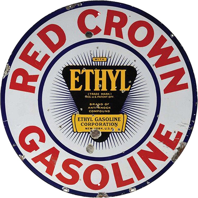 Red Crown Gasoline - Round Tin Signs - 30*30CM