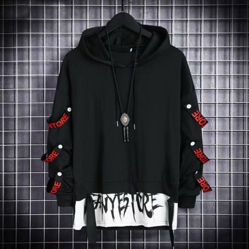 Fake two-piece hoodie with streamers（1.0） / Techwear Club / Techwear