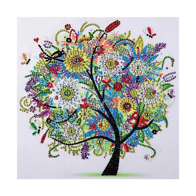 Colorful Tree Special Part Drill Diamond Painting 30X30CM(Canvas)-gbfke