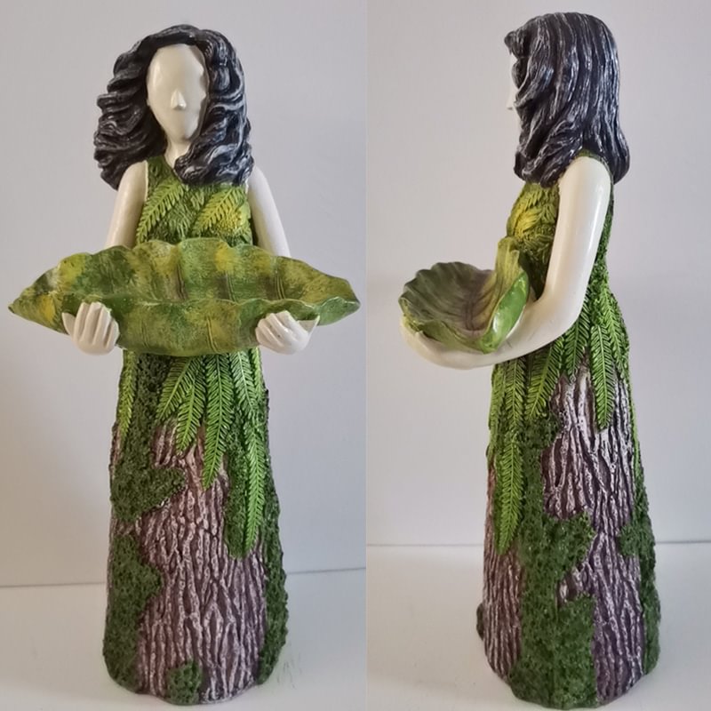 sherwood fern fairy statuary with bird feeder