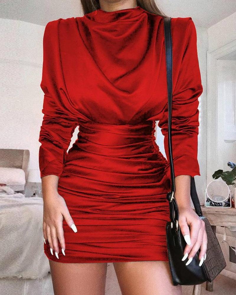 Cutout Back Ruched Bodycon Party Dress P11172