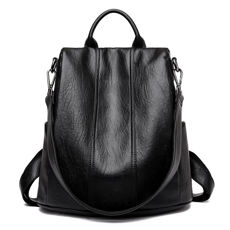 Leather Multifuction Anti Theft Backpack、、sdecorshop