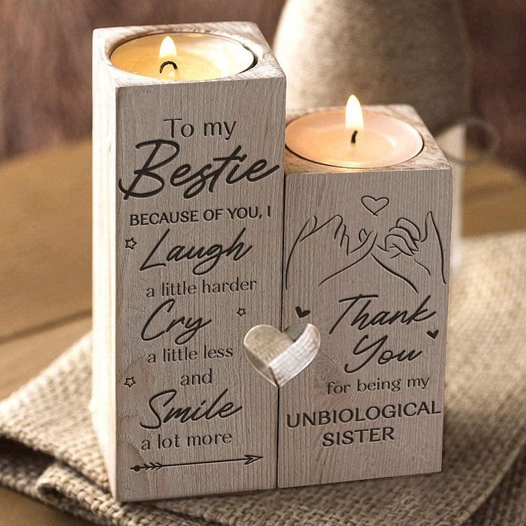 To My Bestie - Smile A Lot More - Candle Holder Candlestick