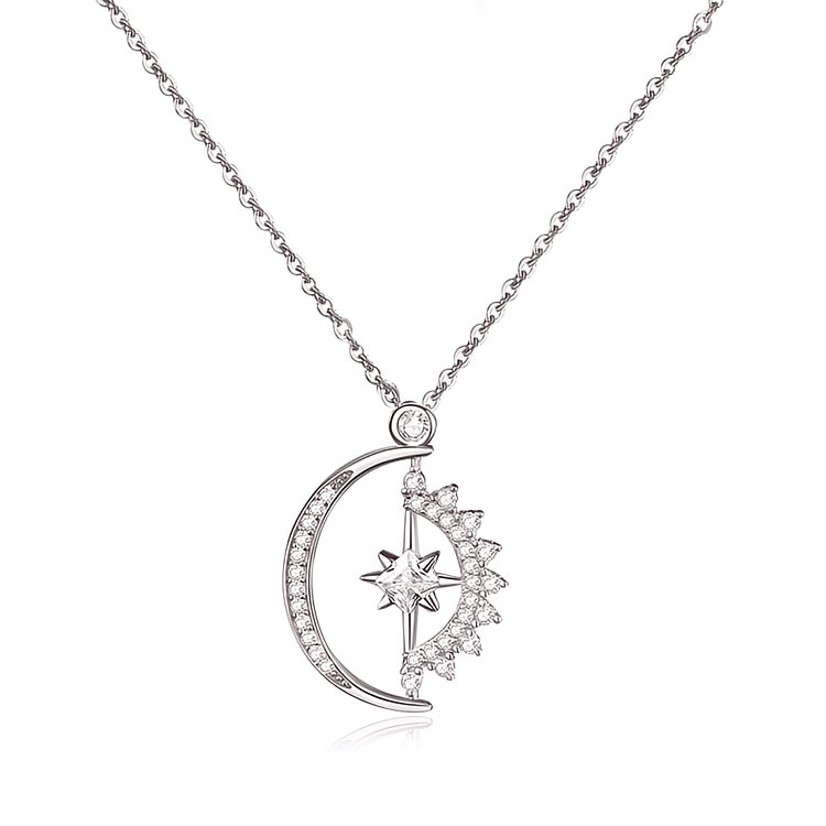 For Friend - S925 Friend is Always Ready to Help Me Moon And Star Necklace