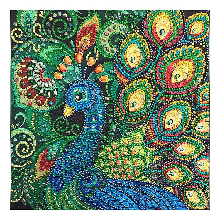 Peacock Special Part Drill Diamond Painting 30X30CM(Canvas) gbfke