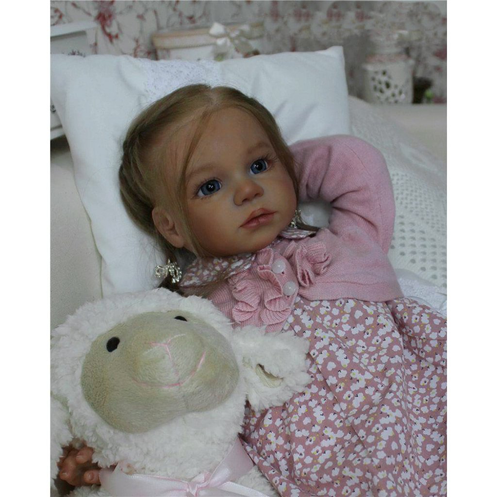 African American 20'' Reborn Baby Doll Lifelike Toddler Doll Girl Caroline Black Hair With Bottle And Pacifier
