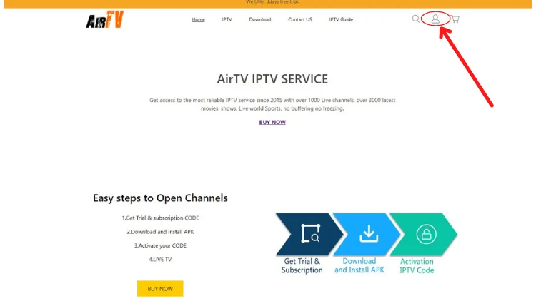 airtv iptv home page