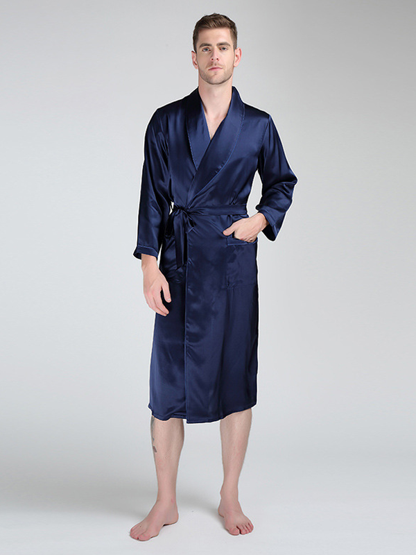 19 MOMME Kimono en soie classique pour hommes-Soieplus