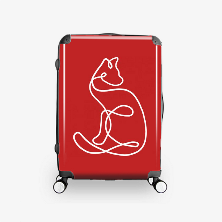Elegant Cat in Abstract Style, Cat Hardside Luggage
