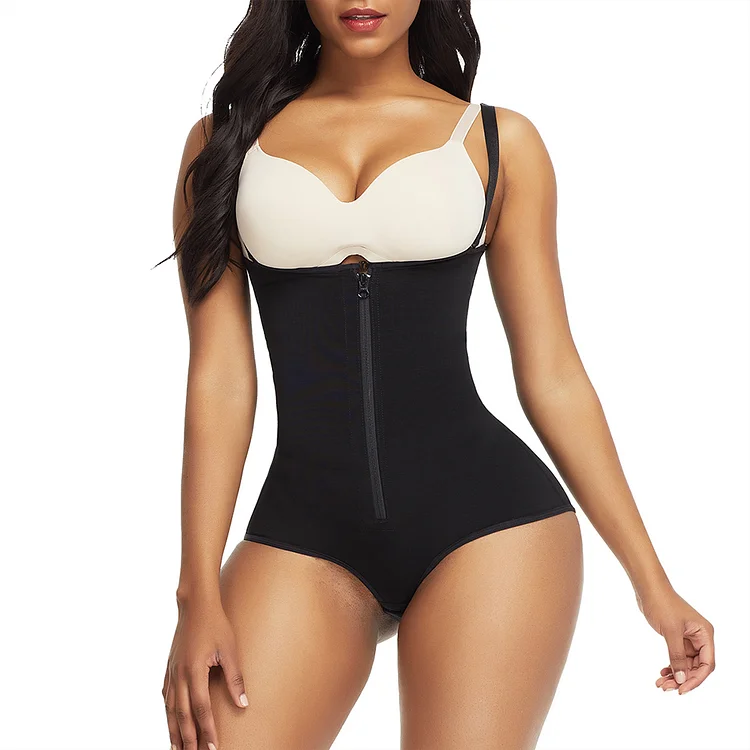 Wholesale Black Crotch Hooks High Waist Bodysuit Body Shaper