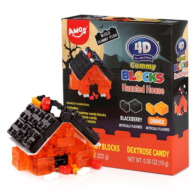 AMOS 4D Gummy Halloween Candy Haunted House Party Gift Gummy Blocks (Pack of 1)