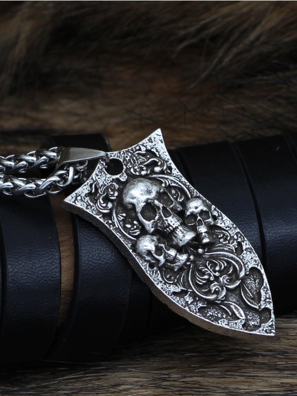 Viking Dark Goth Skeleton Vampire Necklace