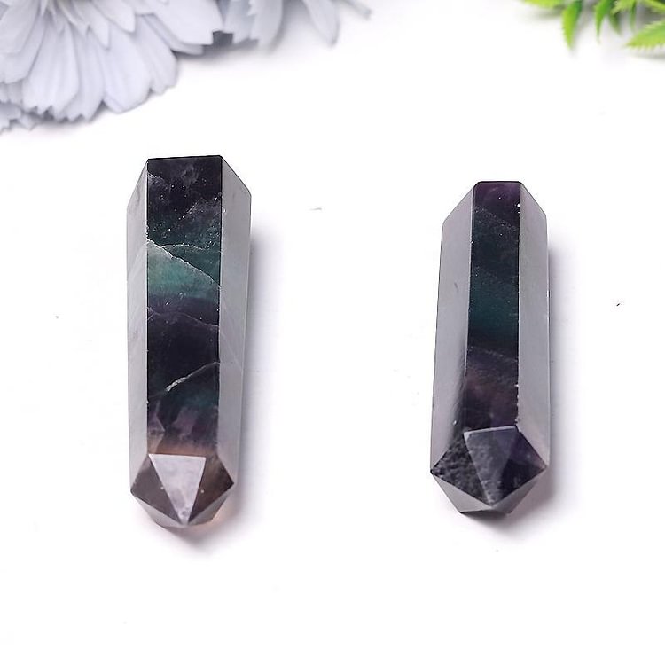 Natural Rainbow Fluorite Double Towers Points Bulk Crystal Double Towers For Decoration For Gift Crystal wholesale suppliers