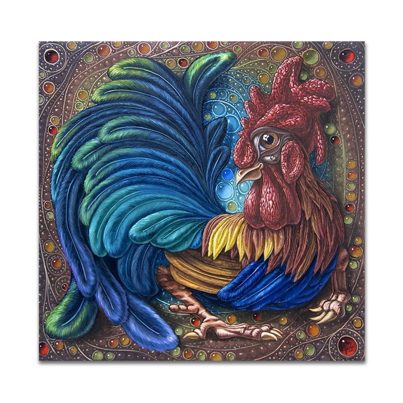 JEFFPUZZLE™-JEFFPUZZLE™ Rooster Colorful Edition Wooden Jigsaw Puzzle