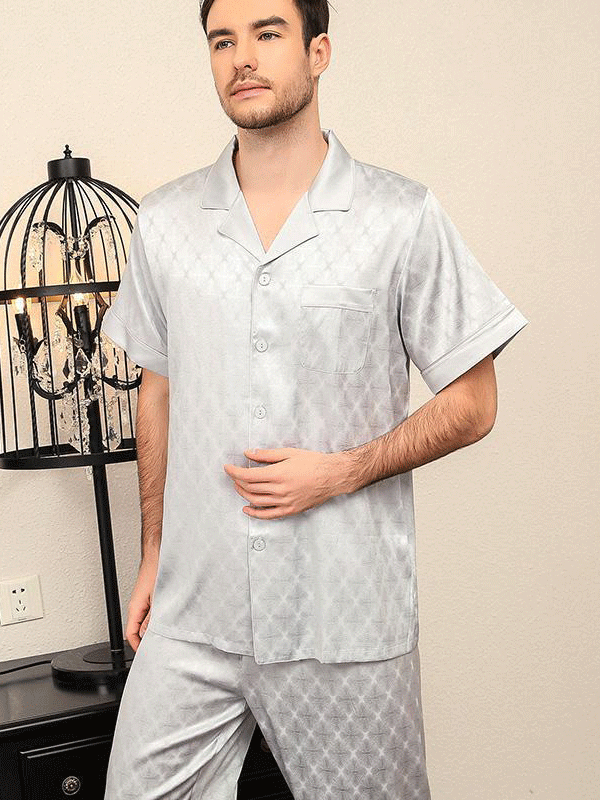 25 Momme Luxury Short Silk Pajamas Set for Men-Luxury Silk Life