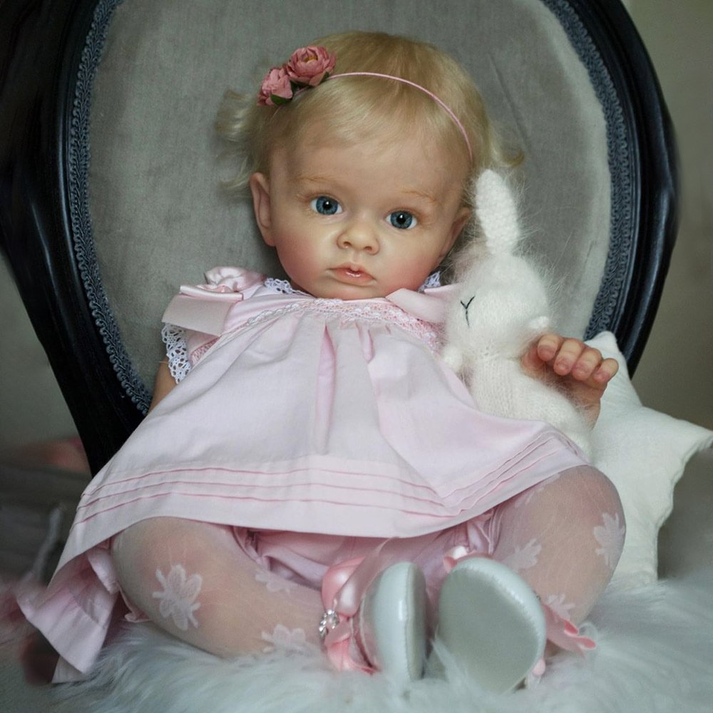 [New Series]20" Lifelike Handmade Huggable Blue Eyes Cloth Body Reborn Toddler Baby Doll Girl Massi
