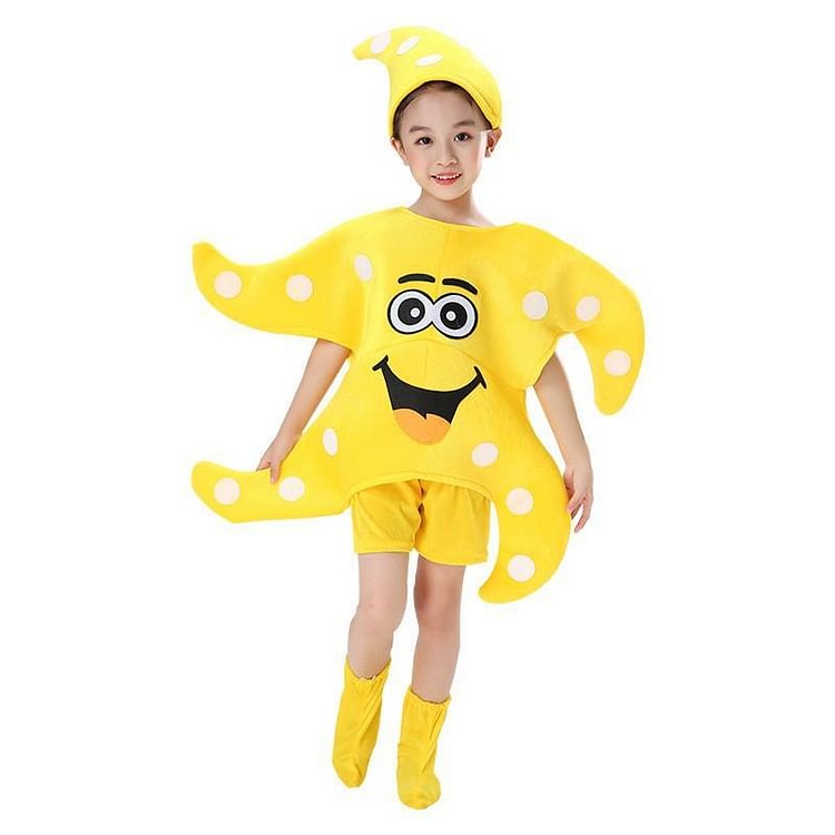 Mayoulove Girls Boys Starfish Sea Star Eco-Fashion School Play Cosplay Costume-Mayoulove