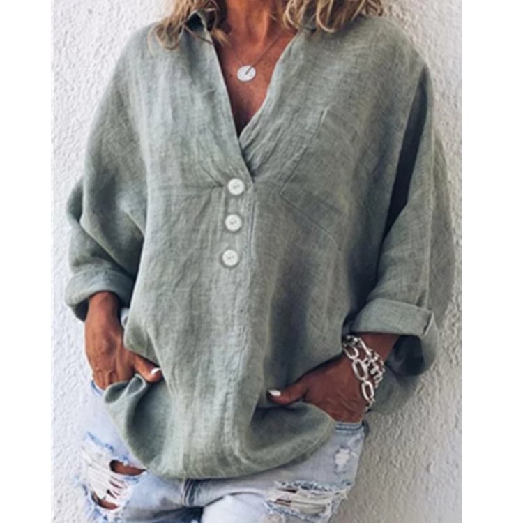 Women's cotton and linen cardigan loose top