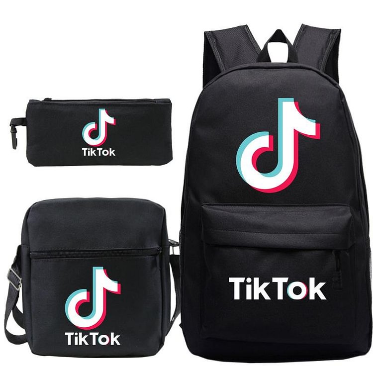 Mayoulove Tik Tok School Backpack for Boys Girls School Bookbag 3 in 1 Backpack Set with Lunch Bag and Pencil Case-Mayoulove